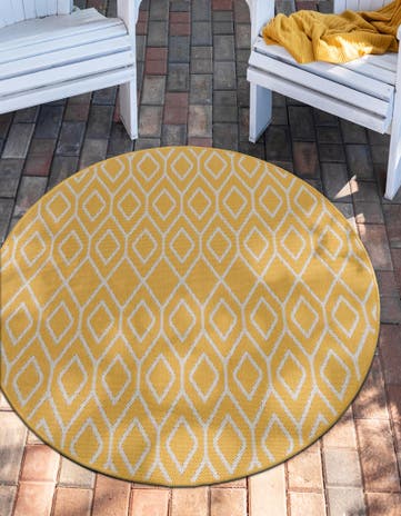 7' x 7' Easy-Clean Jill Zarin Indoor / Outdoor Round Rug