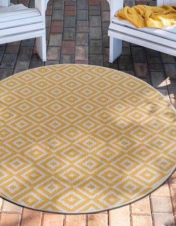 4' x 4' Easy-Clean Jill Zarin Costa Rica Indoor / Outdoor Round Rug