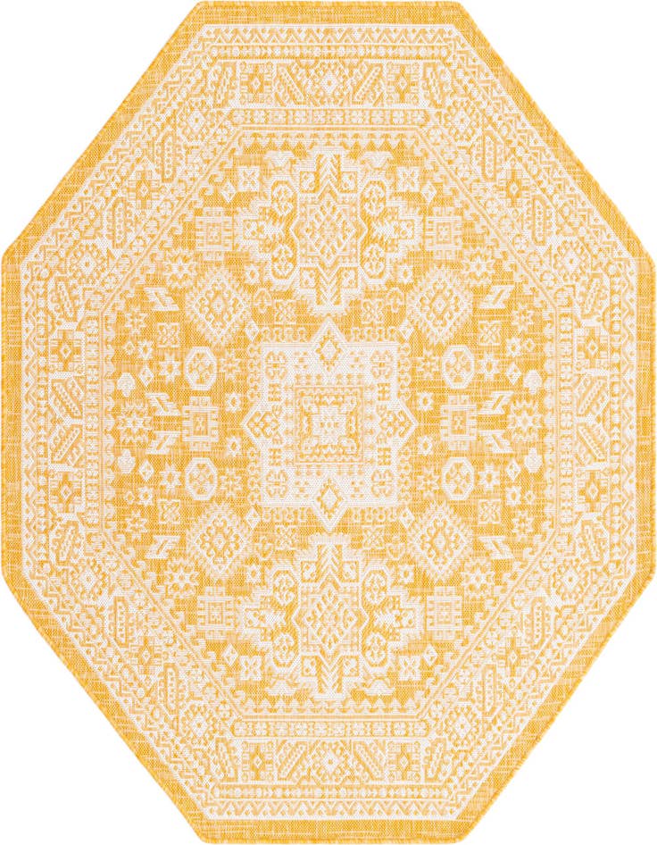 Detail image of 5' 3 x 5' 3 Easy-Clean Aztec Indoor / Outdoor Octagon Rug