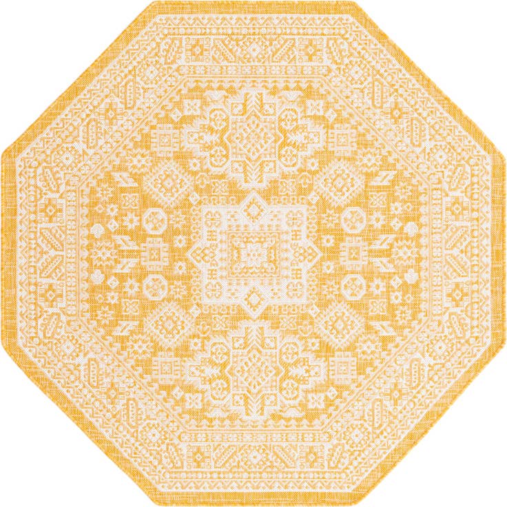 Detail image of 5' 3 x 5' 3 Easy-Clean Aztec Indoor / Outdoor Octagon Rug