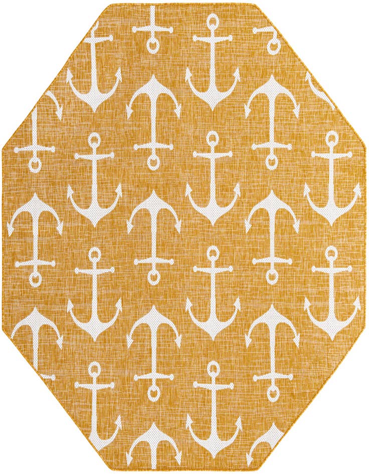 Detail image of 7' 10 x 7' 10 Easy-Clean Coastal Indoor / Outdoor Octagon Rug