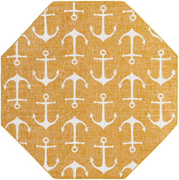 7' 10 x 7' 10 Easy-Clean Coastal Indoor / Outdoor Octagon Rug