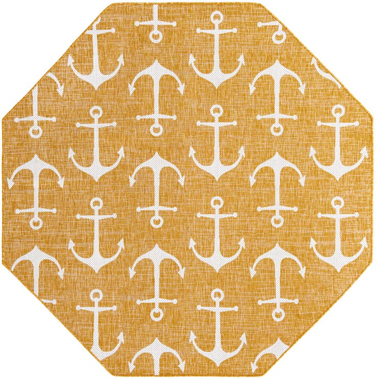 Detail image of 7' 10 x 7' 10 Easy-Clean Coastal Indoor / Outdoor Octagon Rug