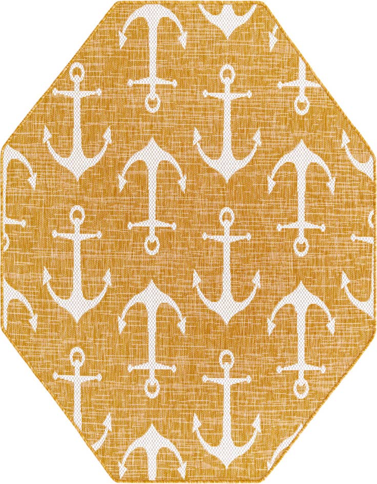 Detail image of 5' 3 x 5' 3 Easy-Clean Coastal Indoor / Outdoor Octagon Rug