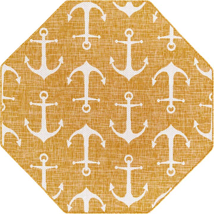 5' 3 x 5' 3 Easy-Clean Coastal Indoor / Outdoor Octagon Rug