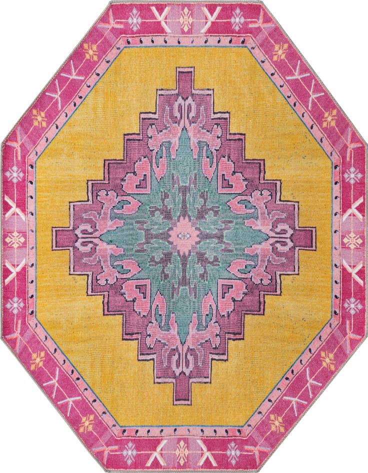Detail image of 5' x 5' Washable Timeless Octagon Rug