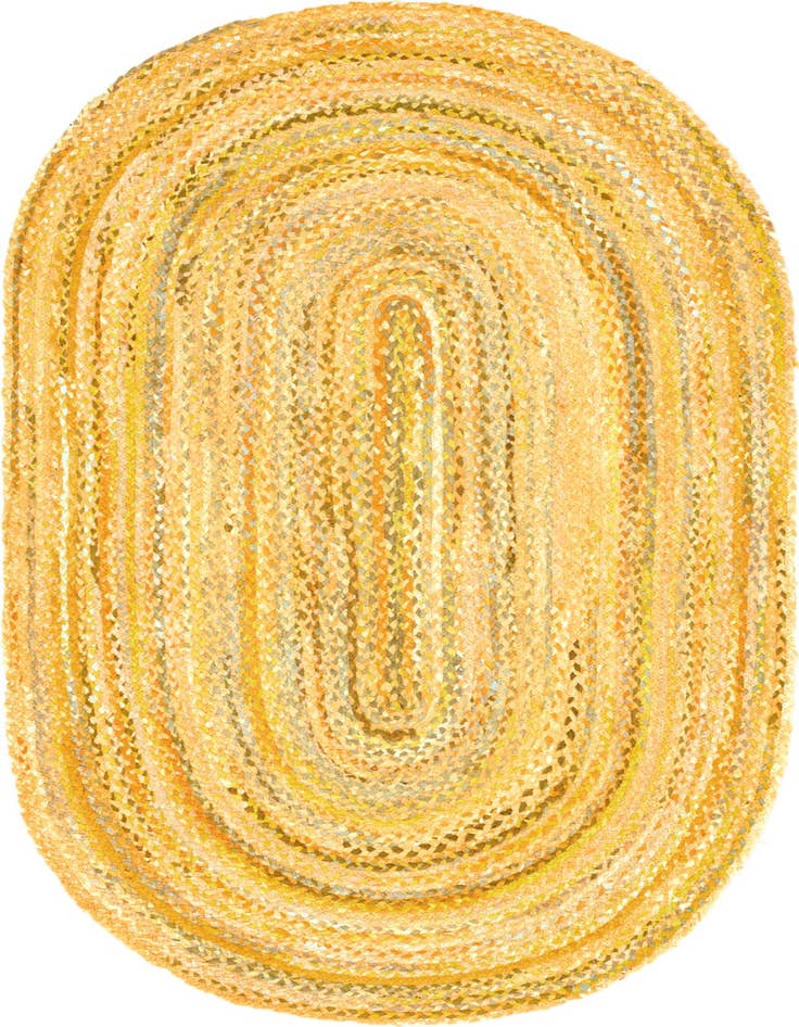 Detail image of 5' 1 x 8'  Hand Braided Chindi Oval Rug