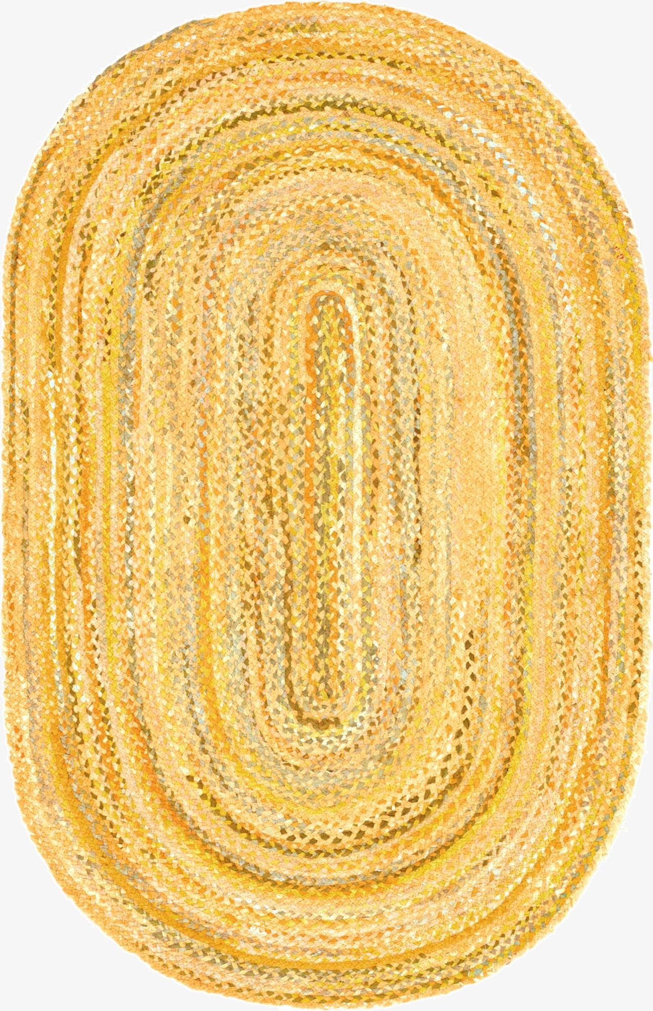 5' 1 x 8'  Hand Braided Chindi Oval Rug