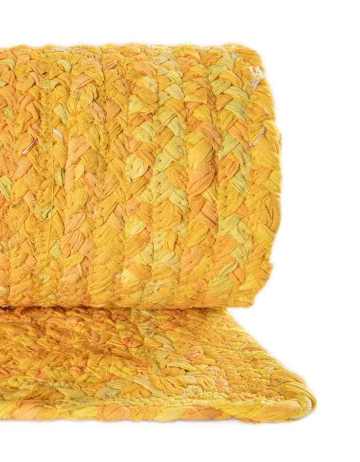 Detail image of 2' x 3' 1  Hand Braided Chindi Rug