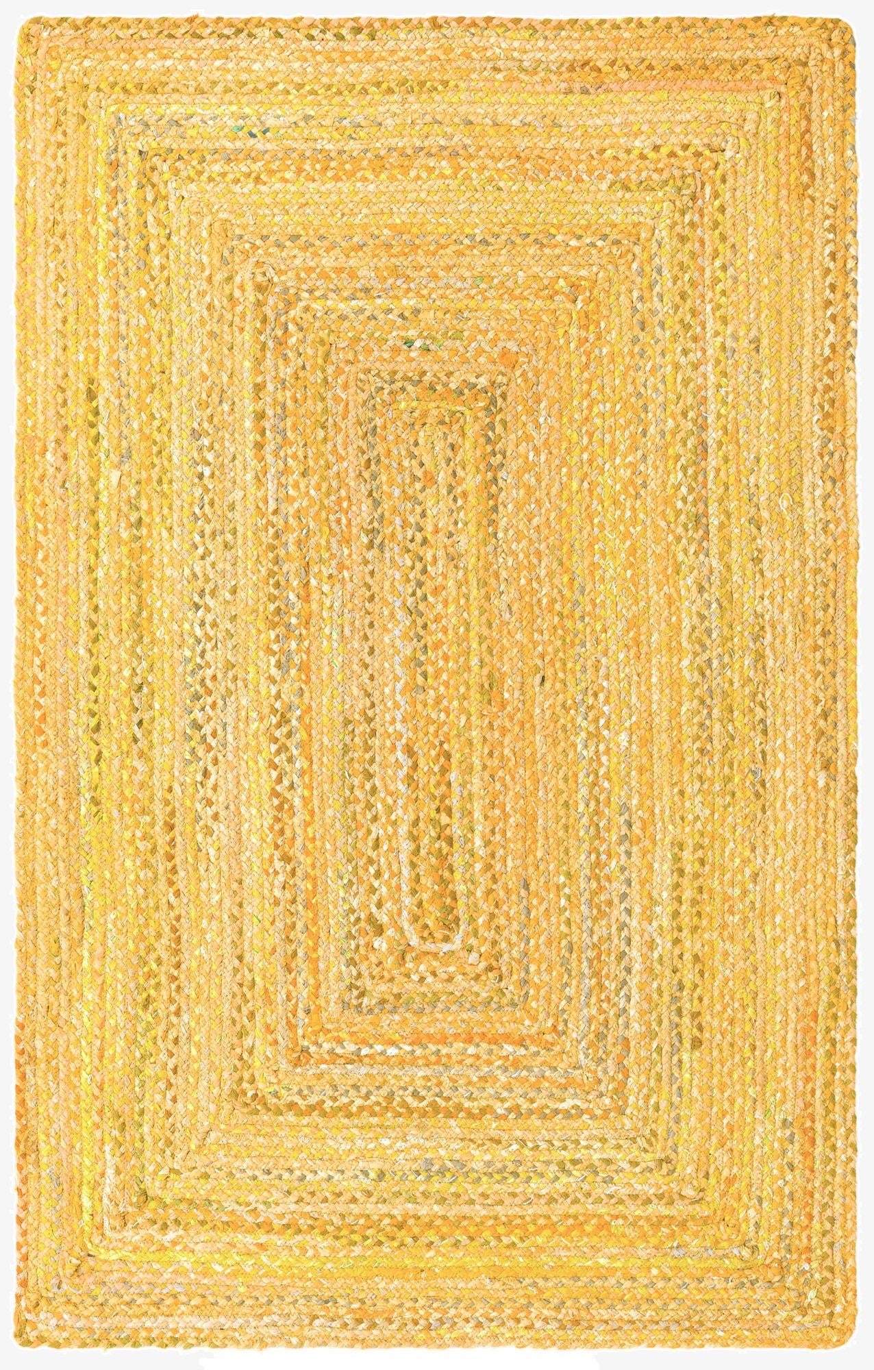 5' 1 x 8'  Hand Braided Chindi Rug