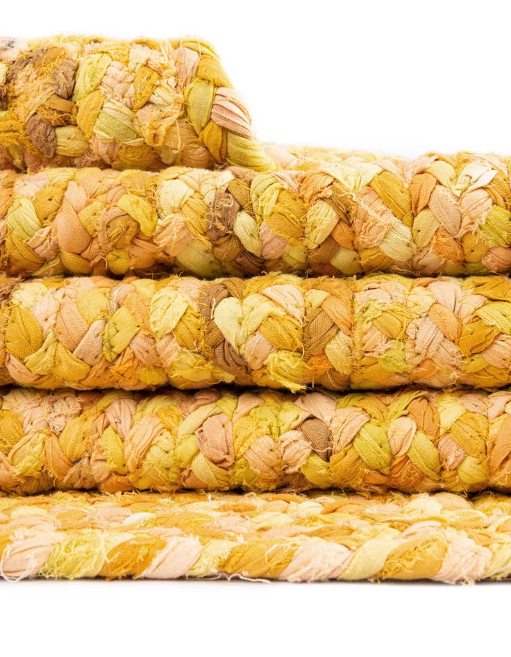 Detail image of 2' 7 x 6' 1  Hand Braided Chindi Runner Rug