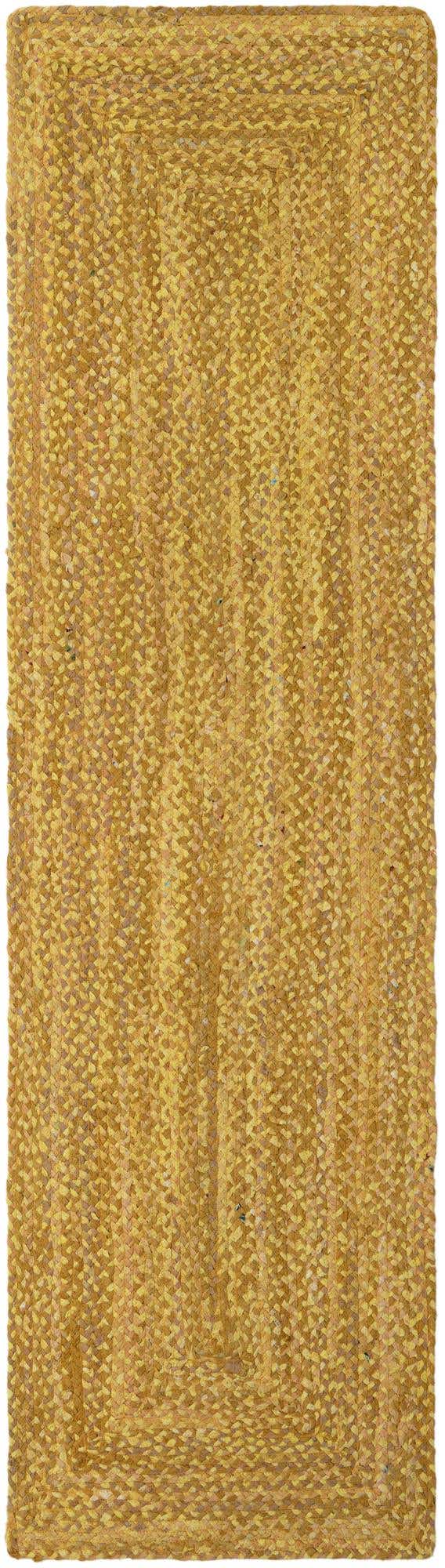 Custom Yellow Orange Handmade Braided Chindi Runner Rug