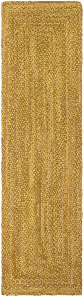 Custom Yellow Orange Handmade Braided Chindi Runner Rug