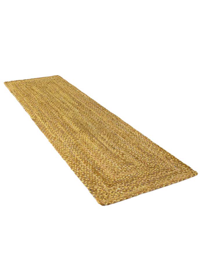Custom Yellow Orange Handmade Braided Chindi Runner Rug