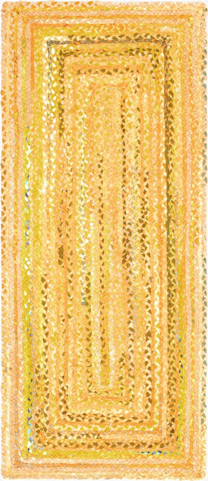 2' 7 x 6' 1  Hand Braided Chindi Runner Rug