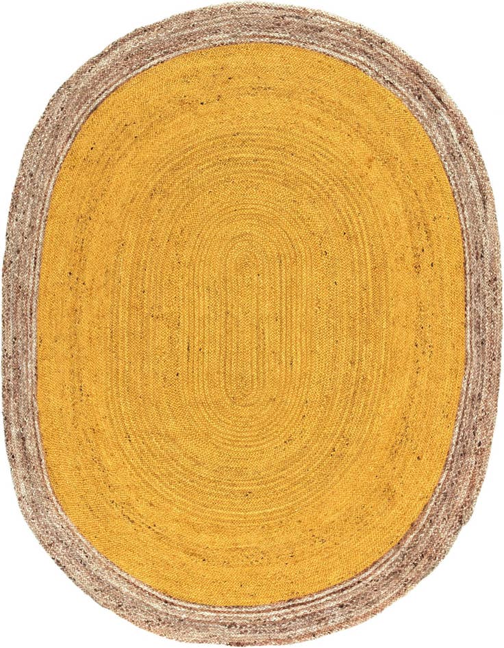 Detail image of 8' x 10'  Hand Braided Jute Oval Rug
