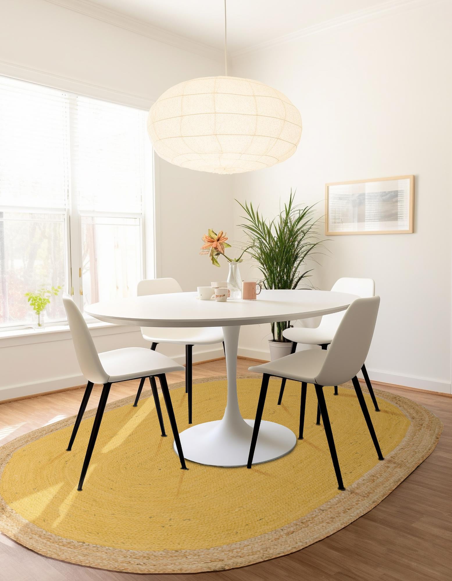 5' 1 x 8' Handmade Braided Jute Oval Rug