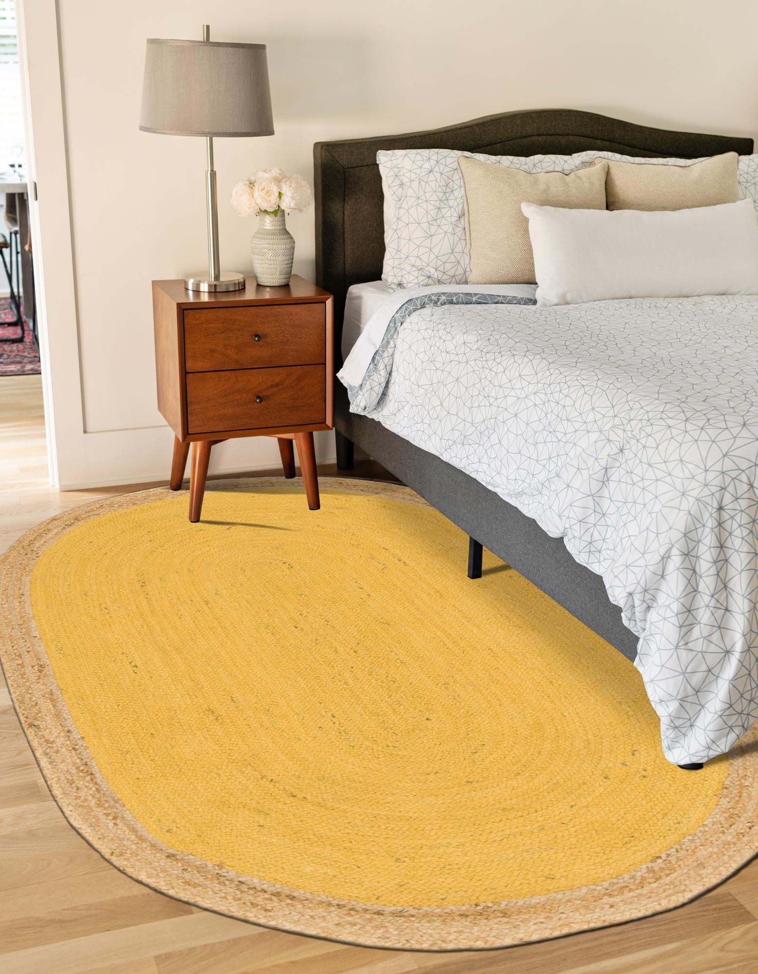 5' 1 x 8' Handmade Braided Jute Oval Rug