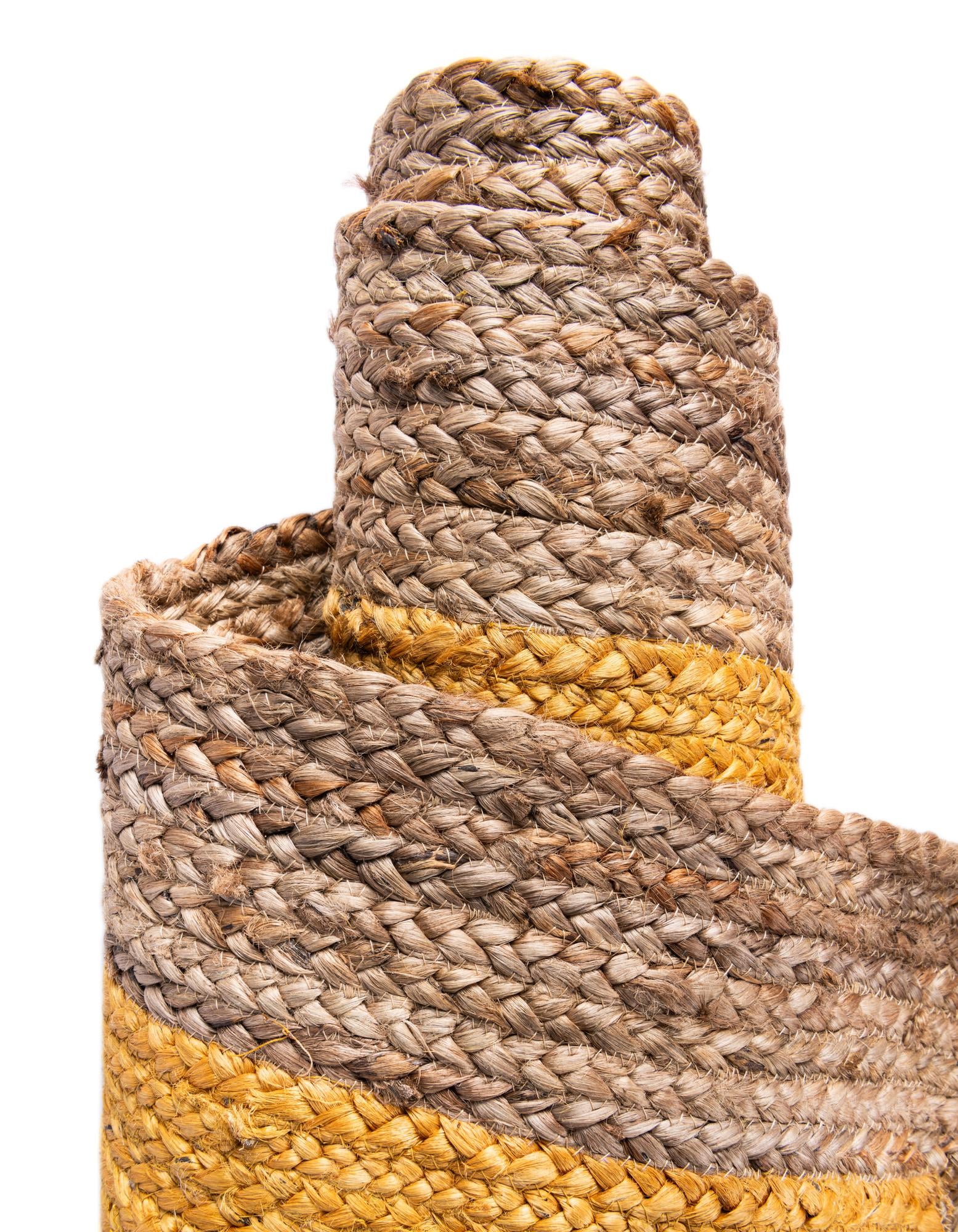 5' 1 x 8' Handmade Braided Jute Oval Rug