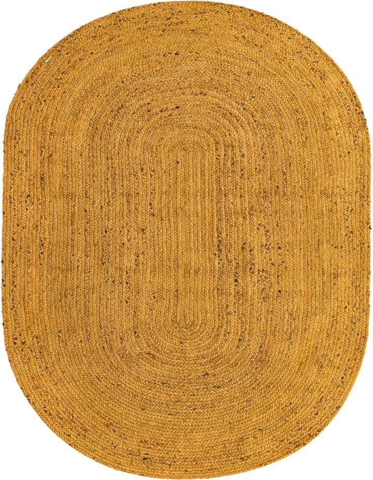 Detail image of 5' 1 x 8'  Hand Braided Jute Oval Rug