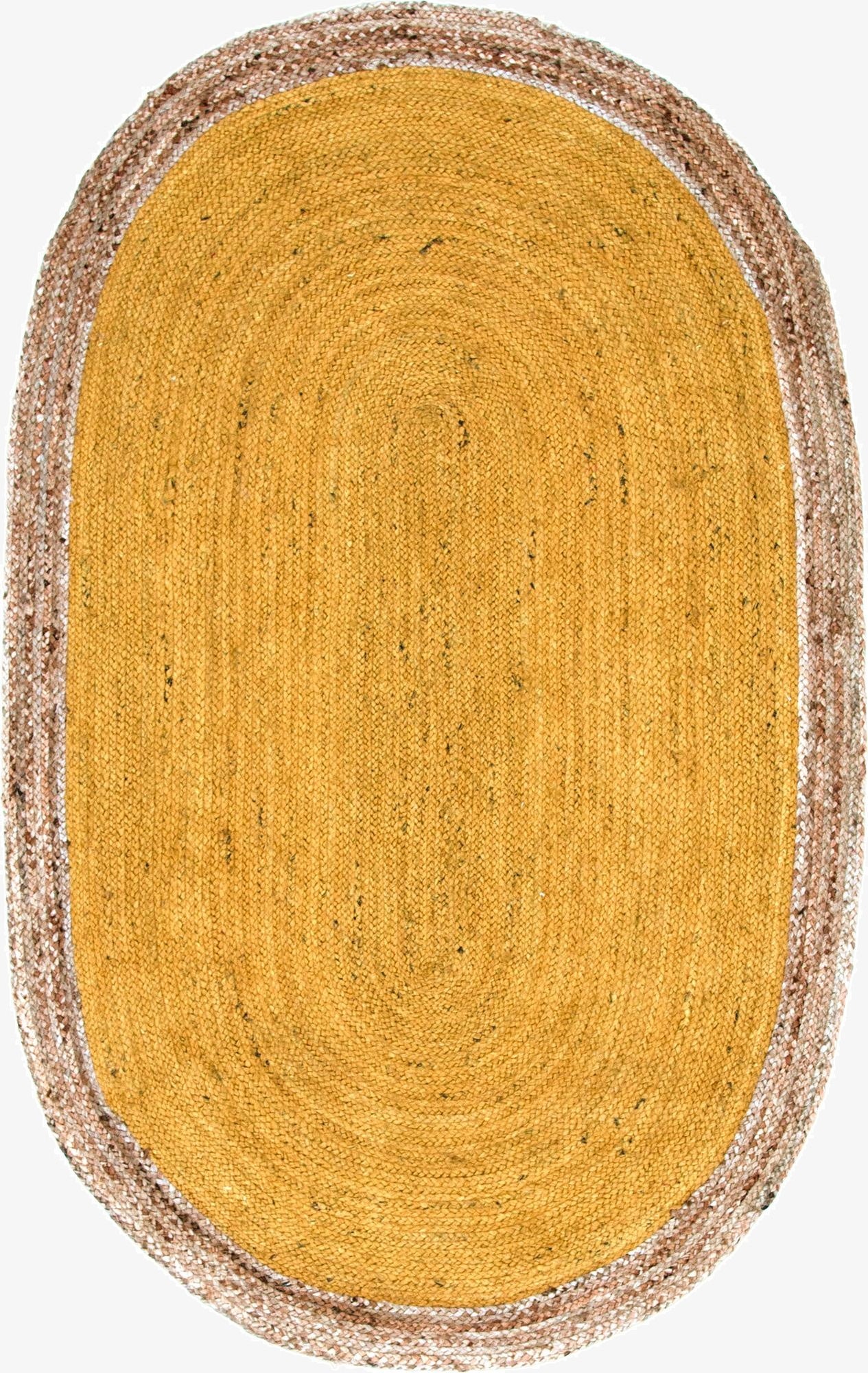 5' 1 x 8'  Hand Braided Jute Oval Rug