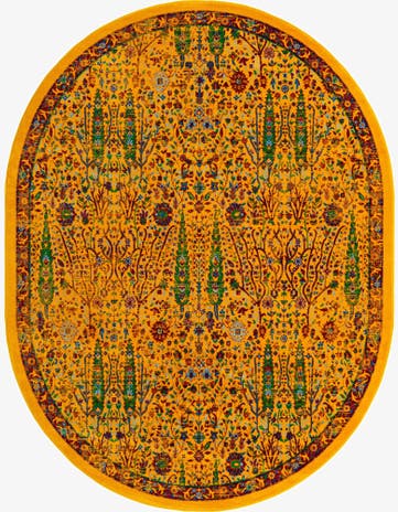 Yellow Calypso Oval Rug