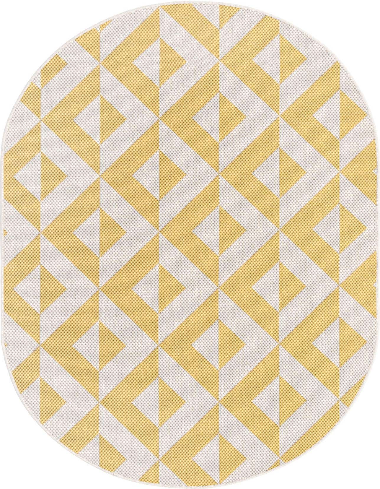 5' 3 x 8' Easy-Clean Jill Zarin Napa Indoor / Outdoor Oval Rug