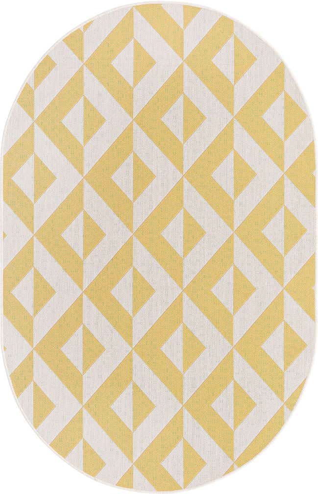 5' 3 x 8' Easy-Clean Jill Zarin Napa Indoor / Outdoor Oval Rug