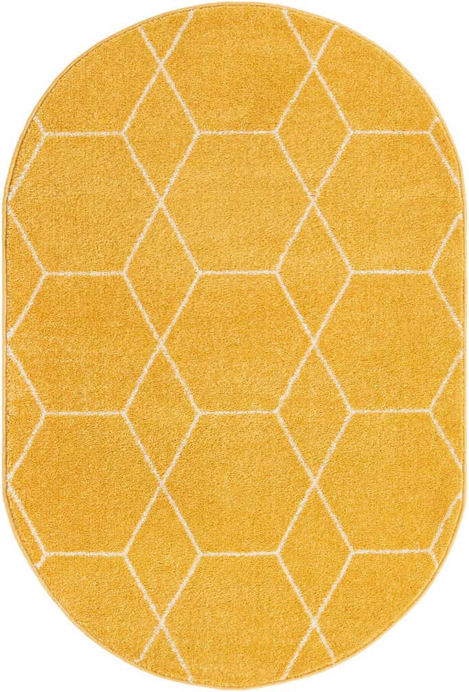 4' x 6' Lattice Frieze Oval Rug
