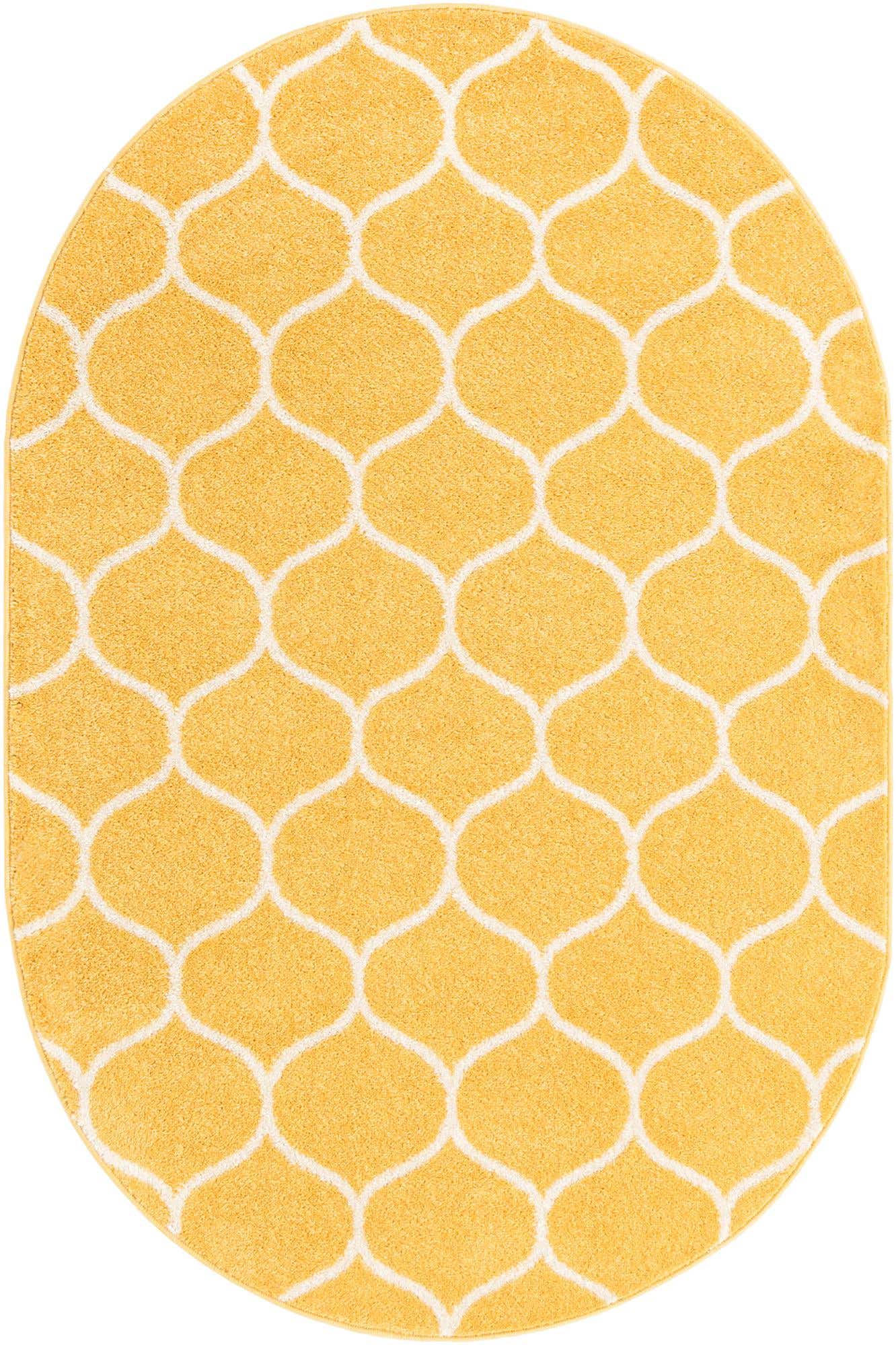 4' x 6' Lattice Frieze Oval Rug