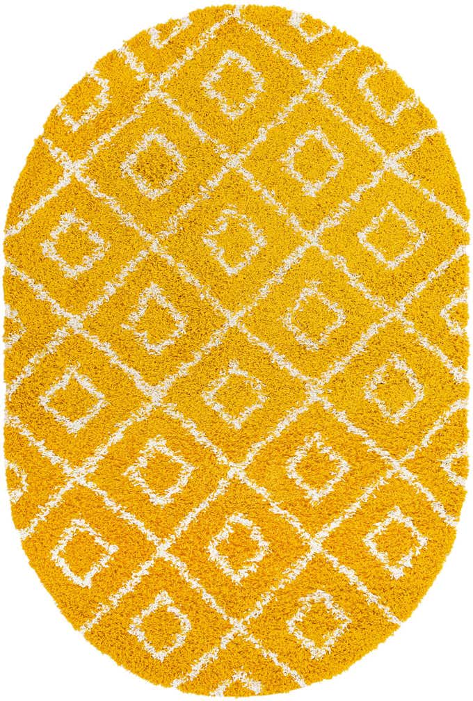 5' 3 x 8' Lattice Shag Oval Rug