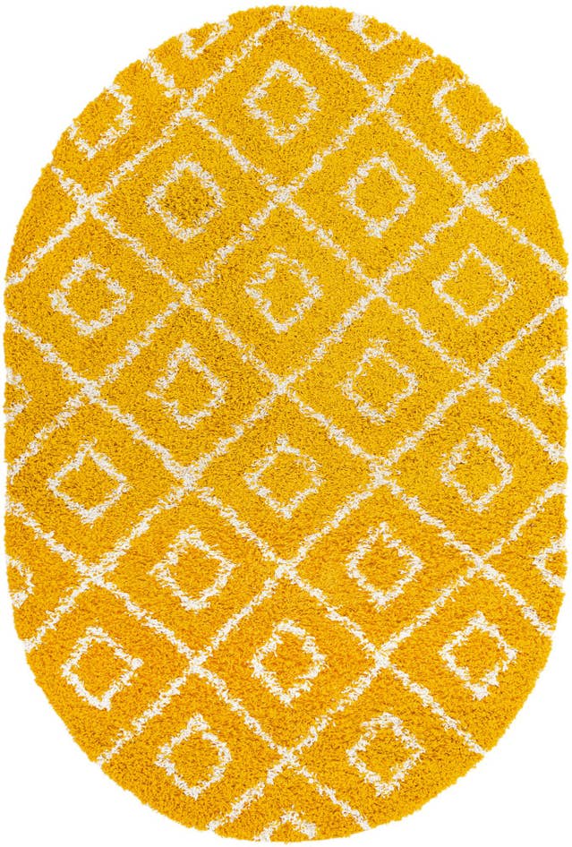 Detail image of 5' 3 x 8' Lattice Shag Oval Rug