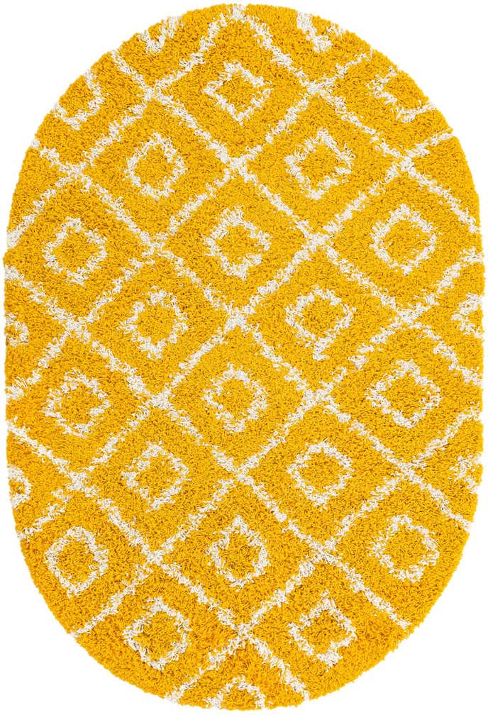 4' x 6' Lattice Shag Oval Rug