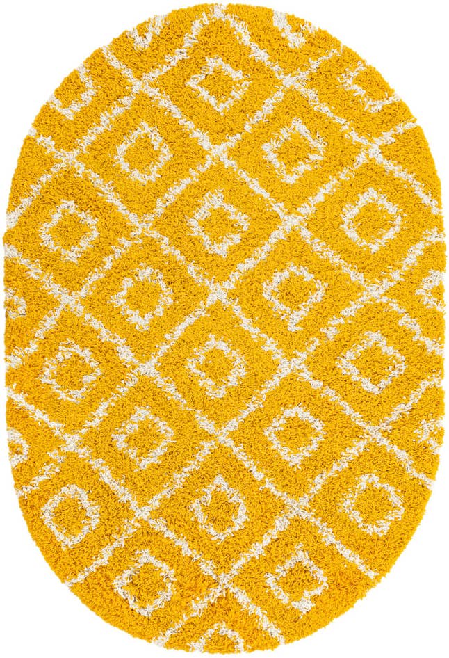 Detail image of 4' x 6' Lattice Shag Oval Rug