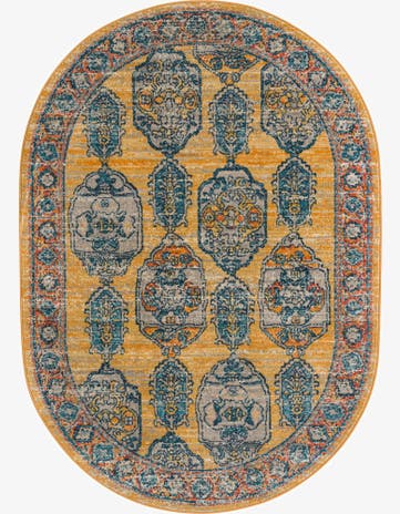 Yellow Lola Oval Rug