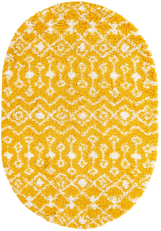 Detail image of 4' x 6' Moroccan Trellis Shag Oval Rug