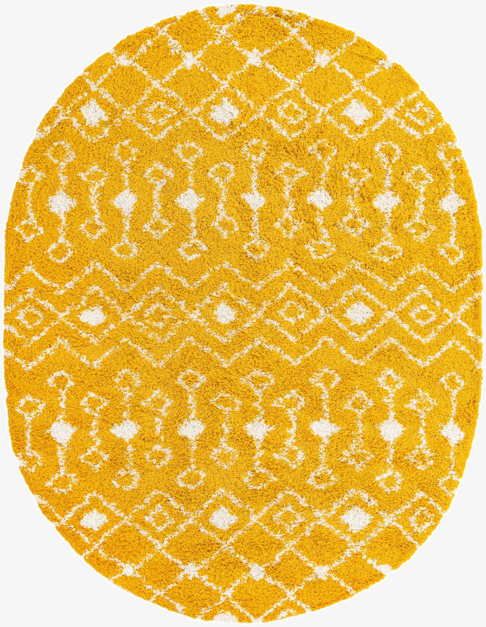 Primary image 7' 10 x 10' Moroccan Trellis Shag Oval Rug