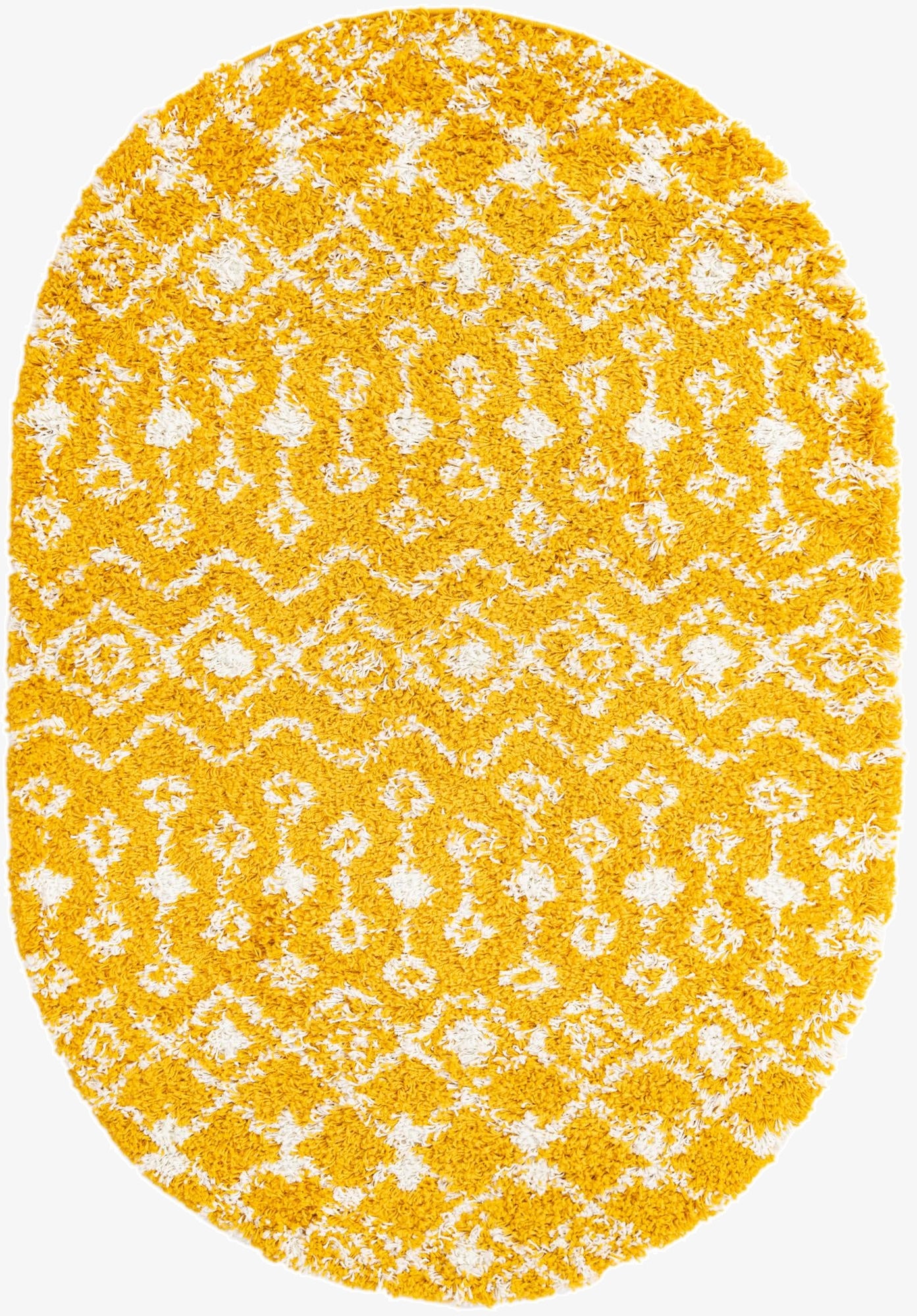 Primary image 4' x 6' Moroccan Trellis Shag Oval Rug