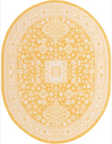 7' 10 x 10' Easy-Clean Aztec Indoor / Outdoor Oval Rug