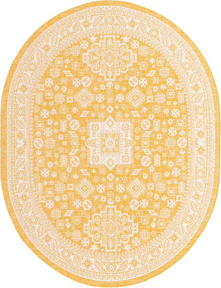 240cm x 305cm Facile à nettoyer Aztec Tapis Intérieur / Extérieur Ovale