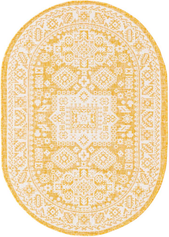 3' x 5' 3 Easy-Clean Aztec Indoor / Outdoor Oval Rug