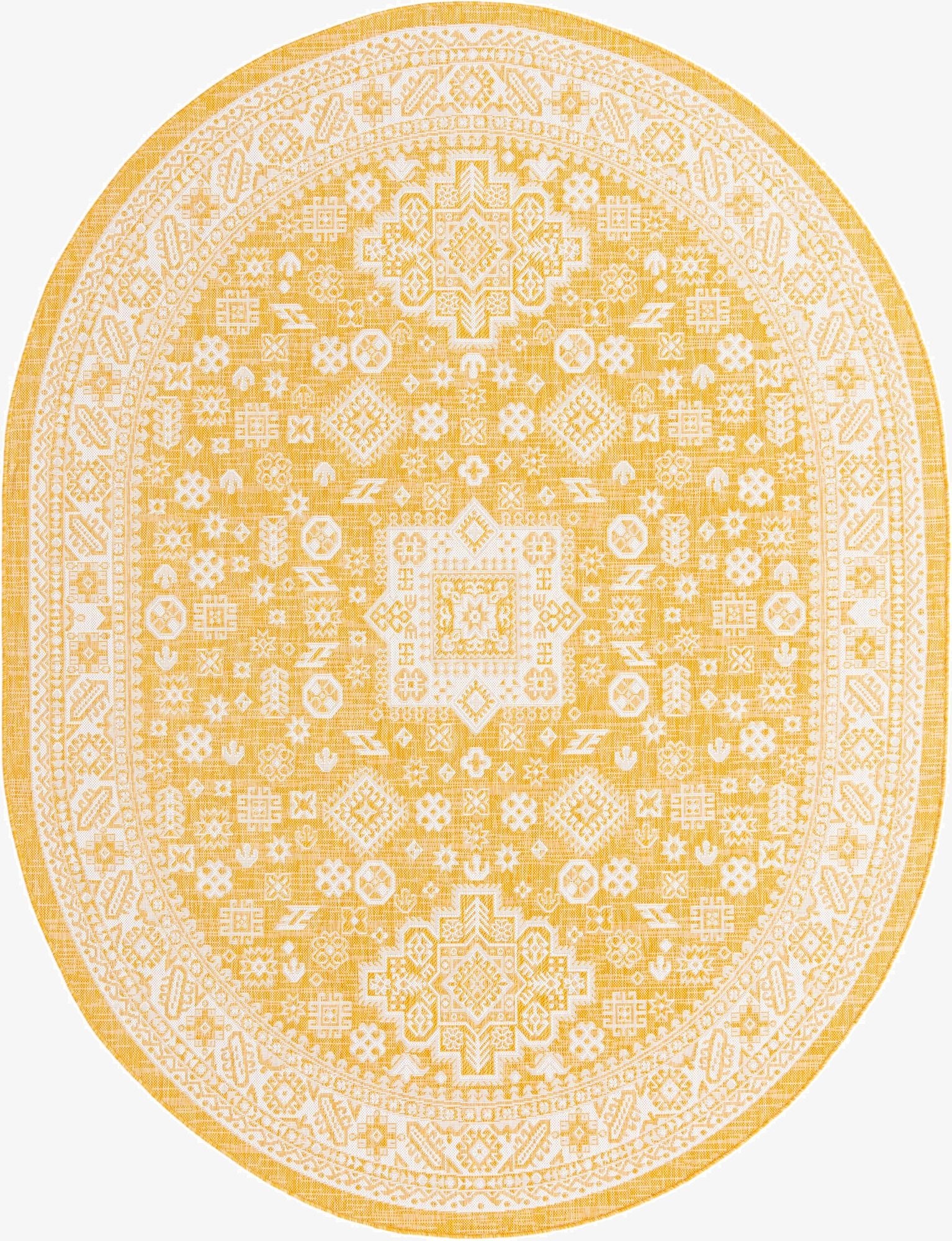 7' 10 x 10'  Washable Aztec Indoor / Outdoor Oval Rug