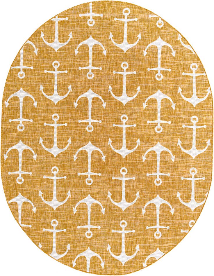 Detail image of 7' 10 x 10' Easy-Clean Coastal Indoor / Outdoor Oval Rug