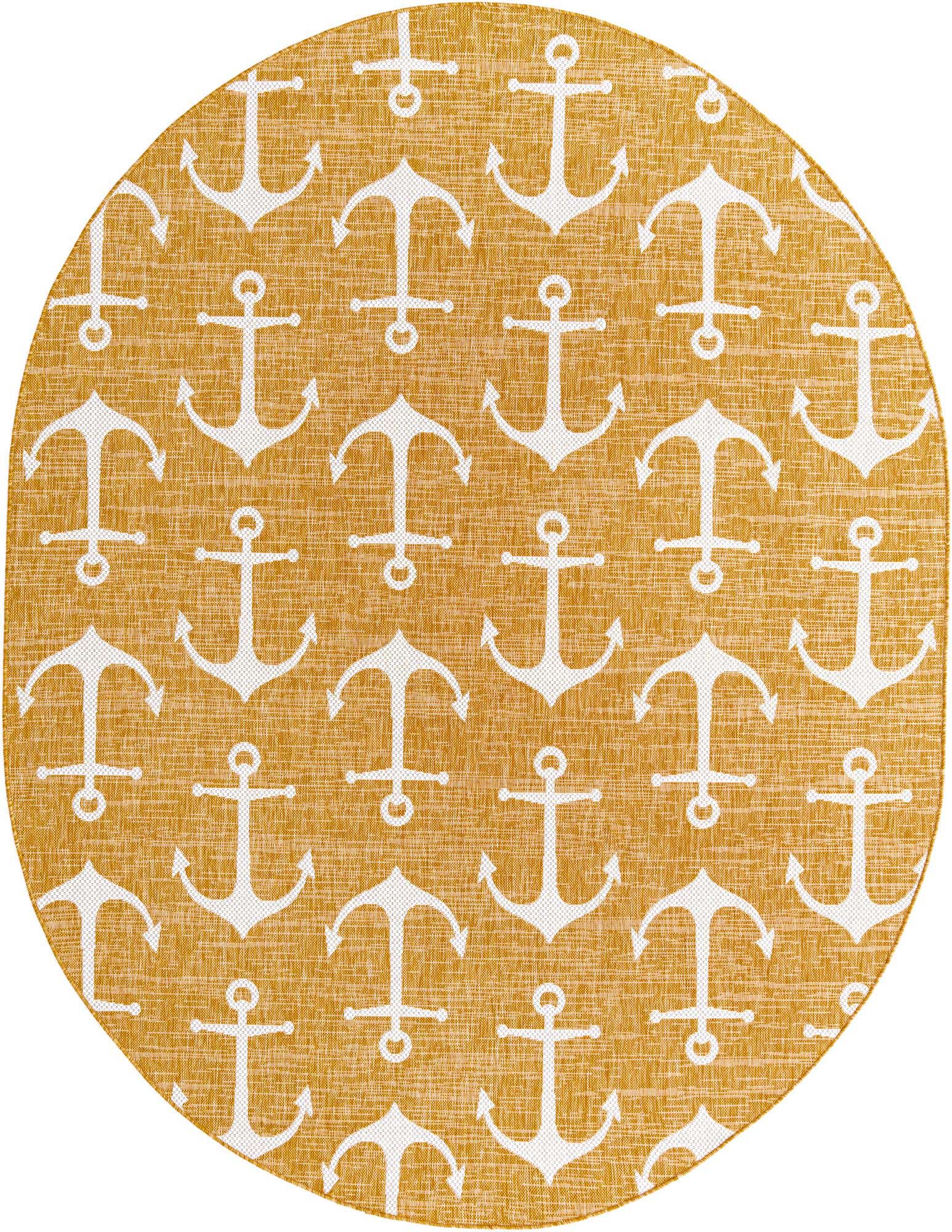 7' 10 x 10' Easy-Clean Coastal Indoor / Outdoor Oval Rug