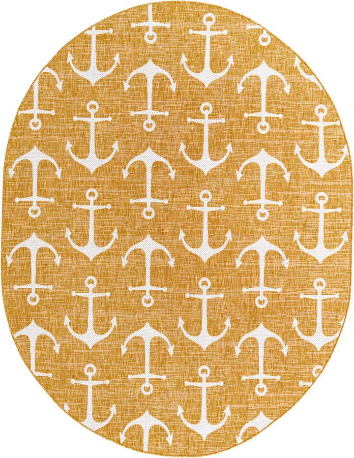 7' 10 x 10' Easy-Clean Coastal Indoor / Outdoor Oval Rug