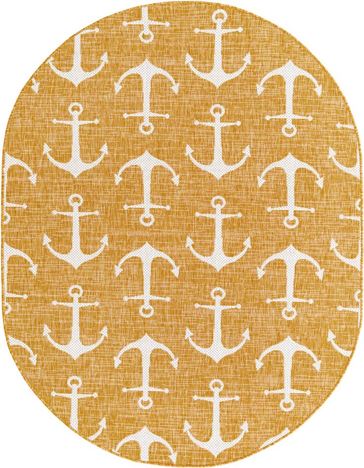Detail image of 5' 3 x 8' Easy-Clean Coastal Indoor / Outdoor Oval Rug