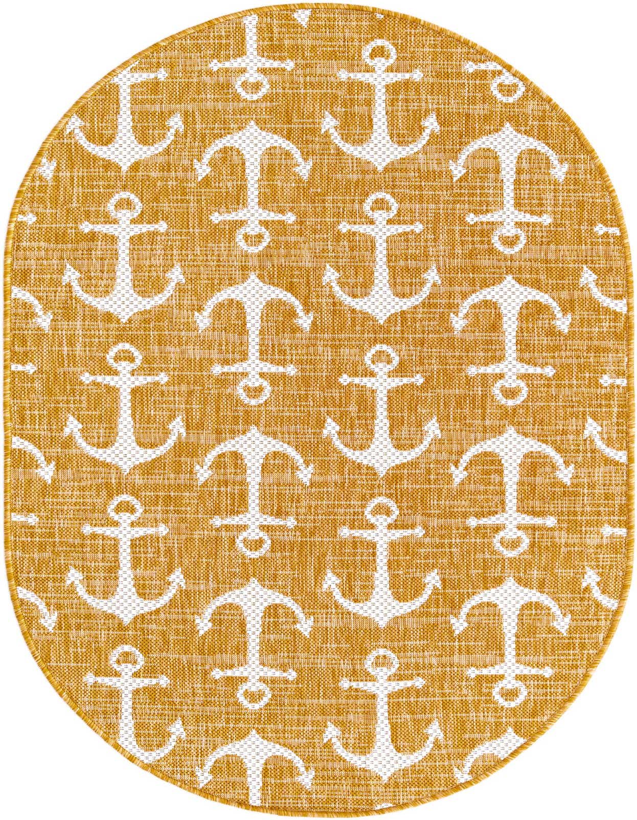 3' x 5' 3 Easy-Clean Coastal Indoor / Outdoor Oval Rug