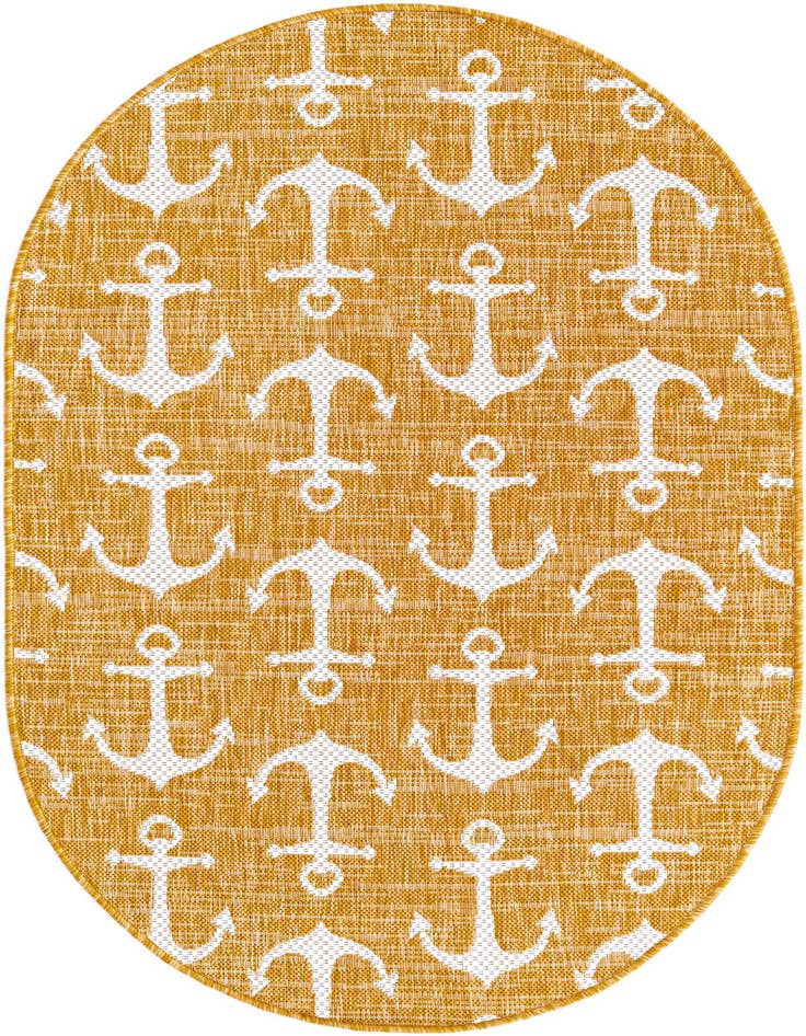 Detail image of 3' x 5' 3 Easy-Clean Coastal Indoor / Outdoor Oval Rug