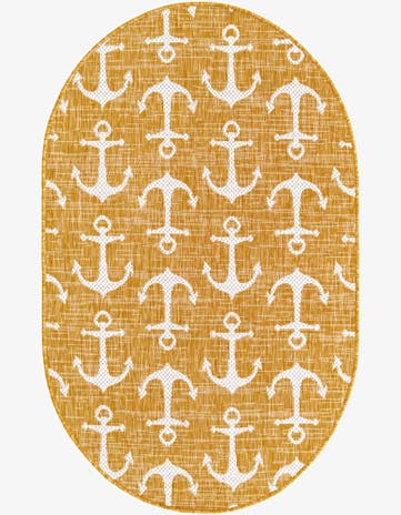 3' x 5' 3 Easy-Clean Coastal Indoor / Outdoor Oval Rug