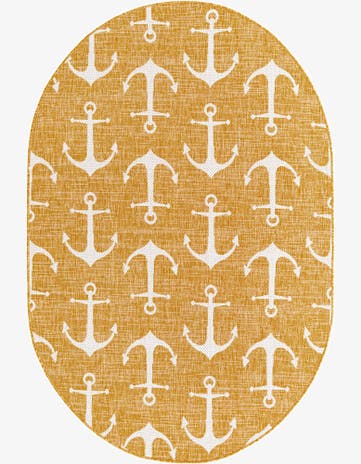 5' 3 x 8' Easy-Clean Coastal Indoor / Outdoor Oval Rug